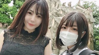 【처음 촬영!】 그 초인기 순수한 미녀가 번역 있어 ◯부모를 위해···2개의 여성기에 3P 질 내 사정! !)
