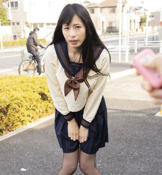 【세일러복 리모바이】슬렌더 미각의 블랙 스트J계에 도로에서 리모바이 장착시키면 허벅지 무너져 떨어지고 허리 부서져 이키했다【개 촬영】